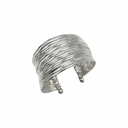 Silver Hammered Cuff Bracelet
