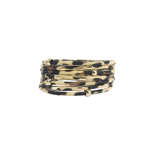 Tan Leopard Cuff Bracelet