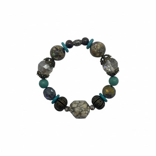 Big & Bold Canyon Turquoise Glass Bead Stretch Bracelet