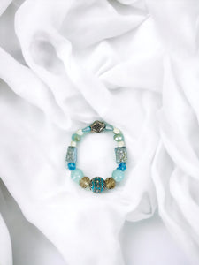 Big & Bold Collection Glass Bead Stretchy Bracelet - B756