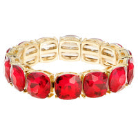 Red Rhinestone Stretchy Bracelet - B2183