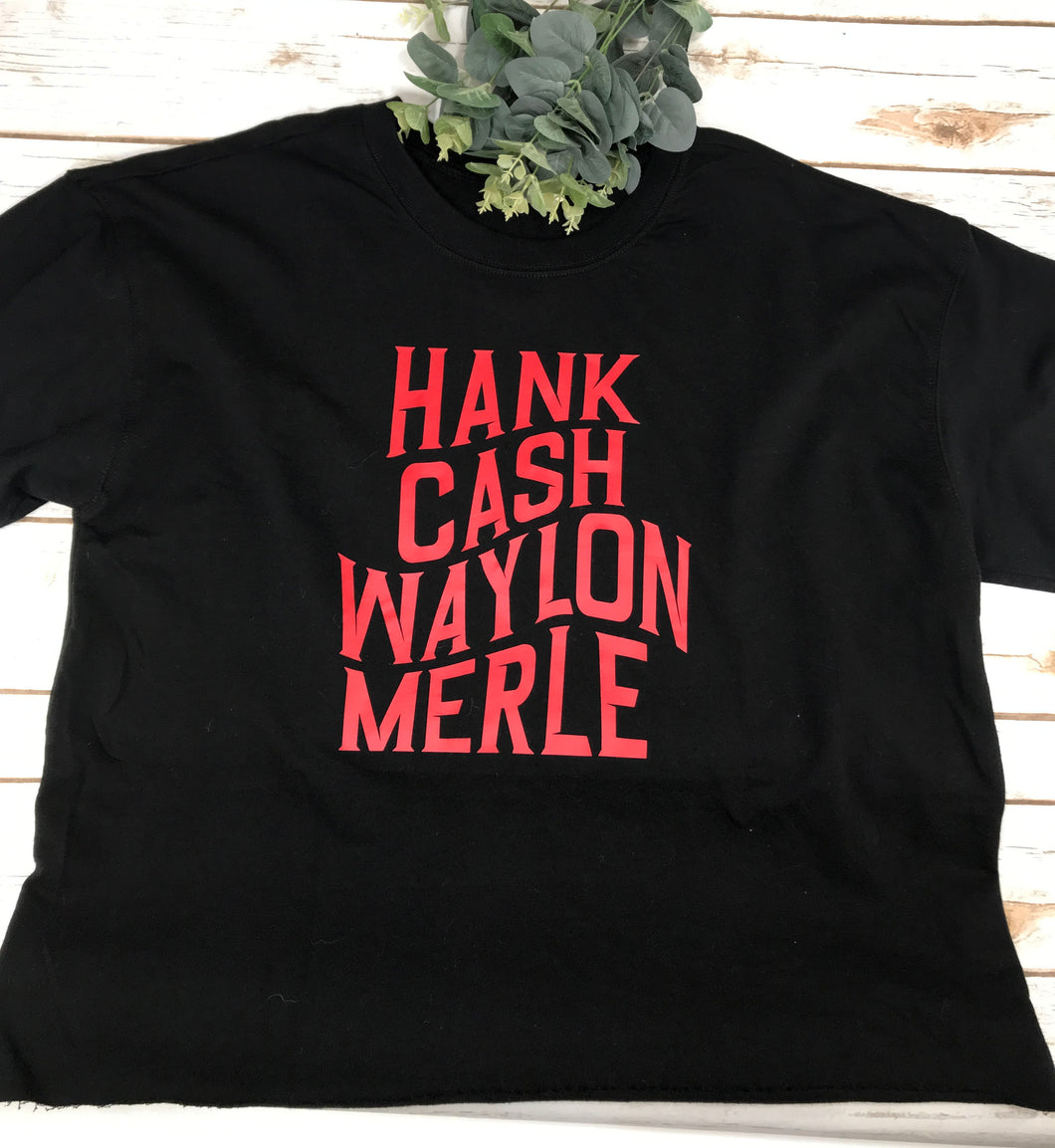 Black Hank/Cash Oversize Top - C180