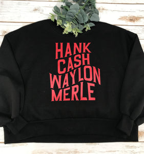 Black Hank/Cash Balloon Sleeve Sweatshirt - C181