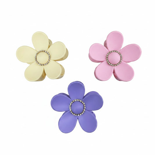 Rhinestone Flower Hair Clips