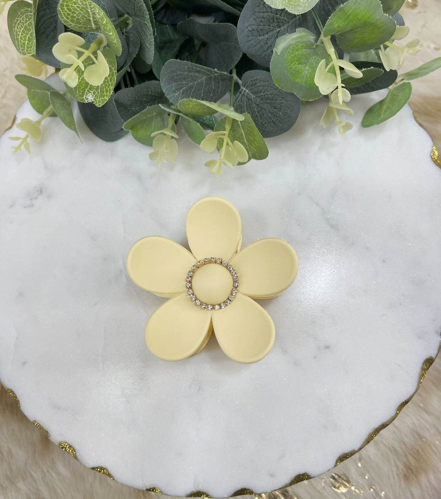 Rhinestone Flower Hair Clips