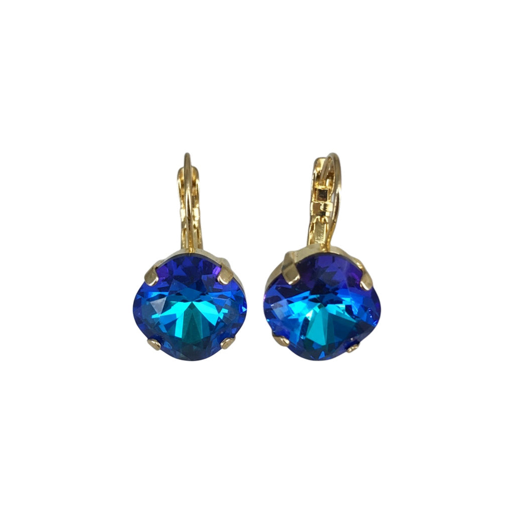 Cushion Cut Crystal Lever Back Earrings