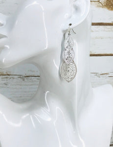 Silver Leaf Dangle Earrings - E19-4498
