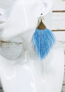 Blue Tassel Pendant Earrings - E19-4510