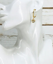 Load image into Gallery viewer, Twisted Hoop &amp; CZ Pendant Stud Earrings - E19-4543