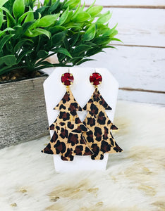 Crystal & Christmas Tree Earrings - E19-4573