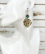 Load image into Gallery viewer, Crystal &amp; Monstera Leaf Pendant Earrings - E19-4608