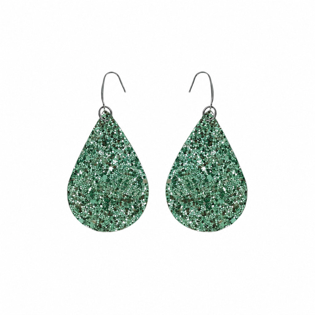 Sea Glass Copper Accent Teardrop Earrings