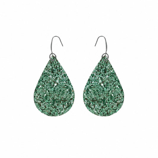 Sea Glass Copper Accent Teardrop Earrings