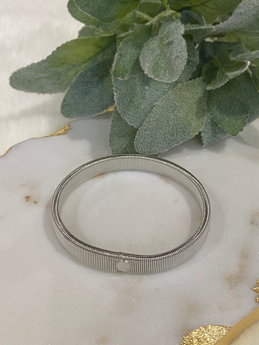 Silver Stretch Bangle Bracelet