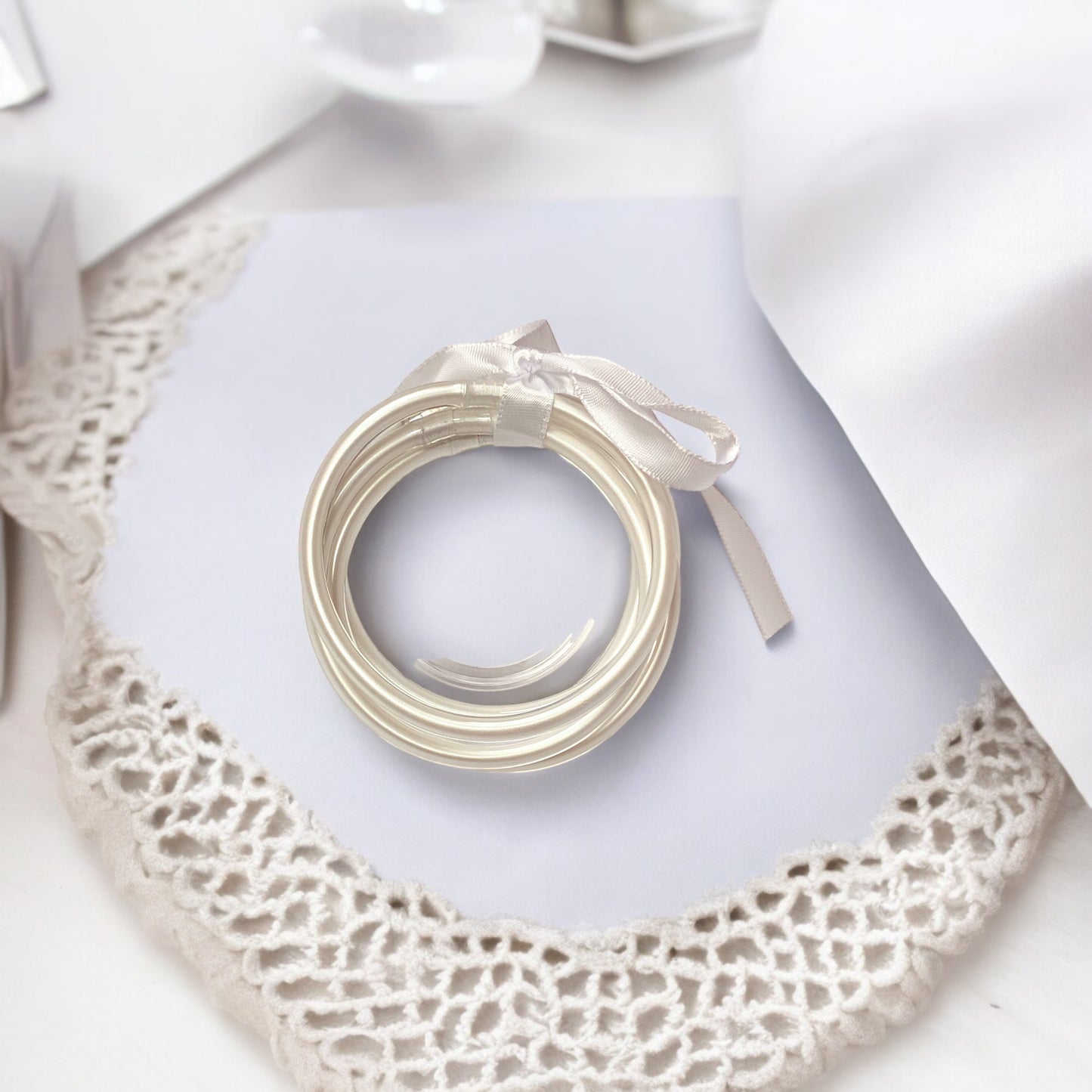 Solid White Silicone Bracelets