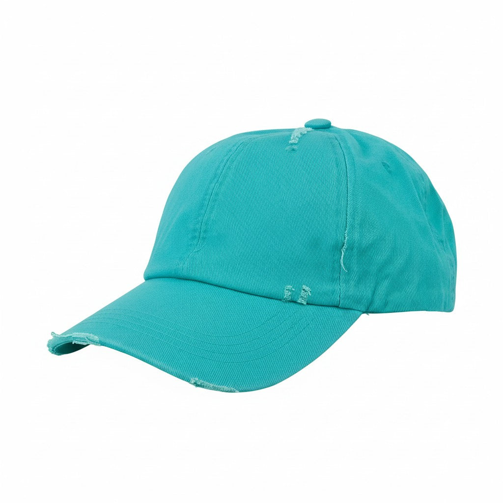 Mint Ladies Distressed Ponytail Hat