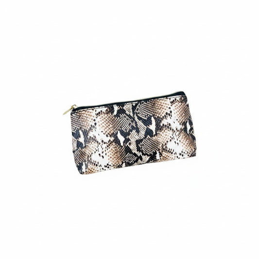 Medium Size Snake Print Cosmetic Bag