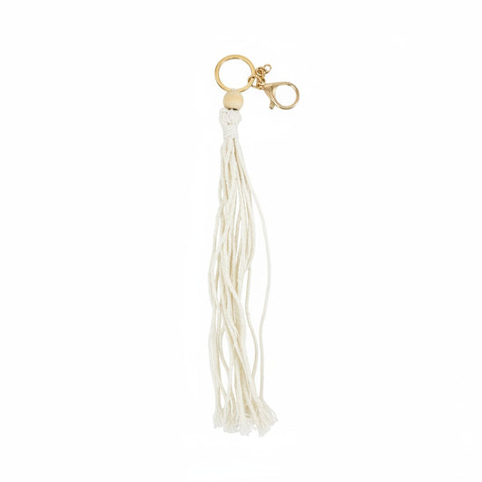 Cream Boho Tassel Keychain