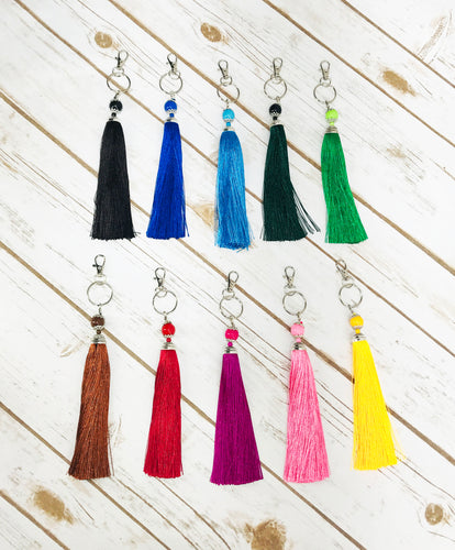Large Silk Tassel Keychains