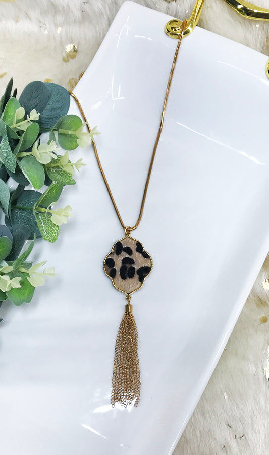 Leopard Pendant Necklace - N343