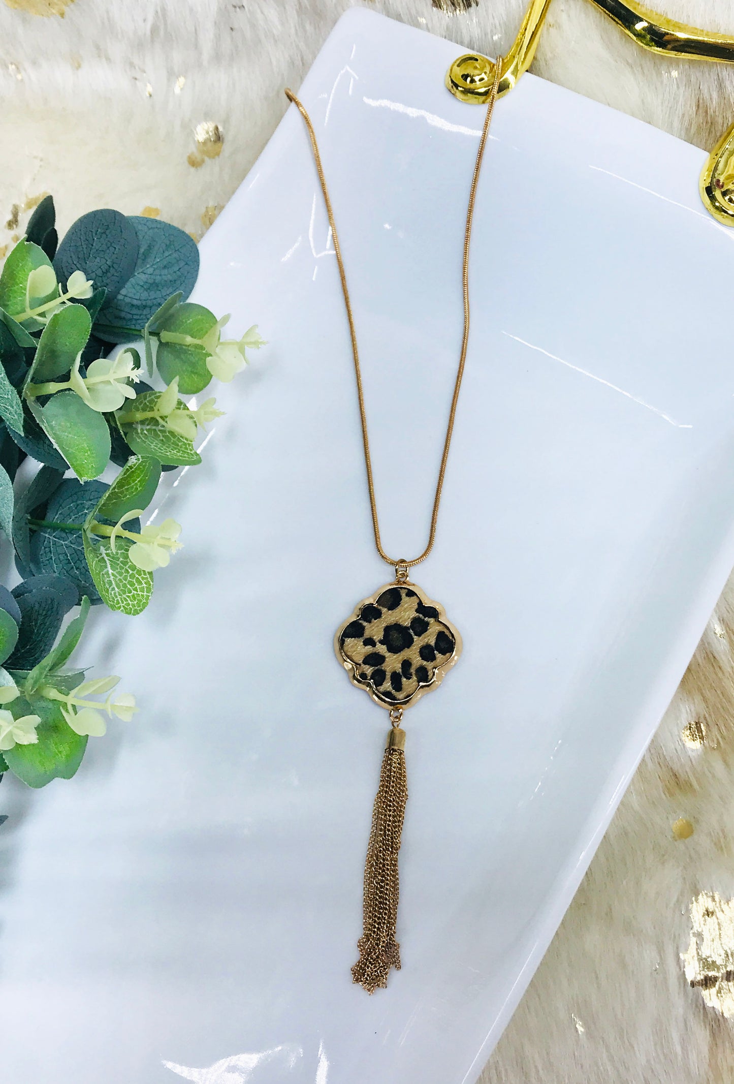 Leopard Pendant Necklace - N344