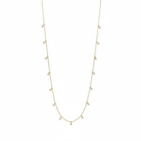 Pearl & Crystal Station Chain Necklace
