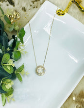 Load image into Gallery viewer, Gold Tone Rhinestone Initial Necklaces