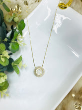 Load image into Gallery viewer, Gold Tone Rhinestone Initial Necklaces