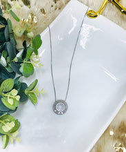 Load image into Gallery viewer, Silver Tone Rhinestone Initial Necklaces