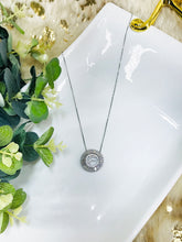 Load image into Gallery viewer, Silver Tone Rhinestone Initial Necklaces