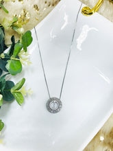 Load image into Gallery viewer, Silver Tone Rhinestone Initial Necklaces