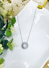 Load image into Gallery viewer, Silver Tone Rhinestone Initial Necklaces