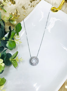 Silver Tone Rhinestone Initial Necklaces