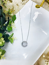 Load image into Gallery viewer, Silver Tone Rhinestone Initial Necklaces