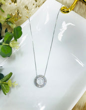 Load image into Gallery viewer, Silver Tone Rhinestone Initial Necklaces