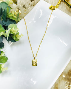 Square Initial Necklaces