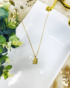 Square Initial Necklaces