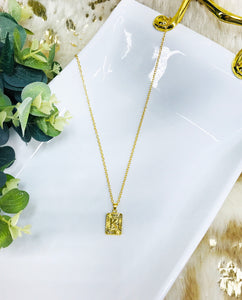 Square Initial Necklaces