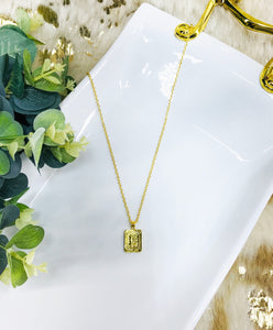 Square Initial Necklaces