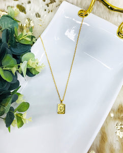 Square Initial Necklaces