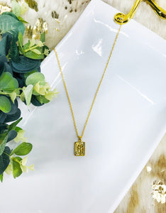 Square Initial Necklaces