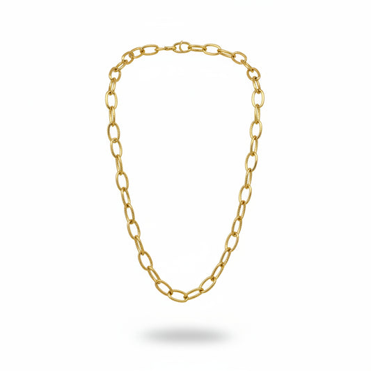Textured Rolo Link Chain Necklace