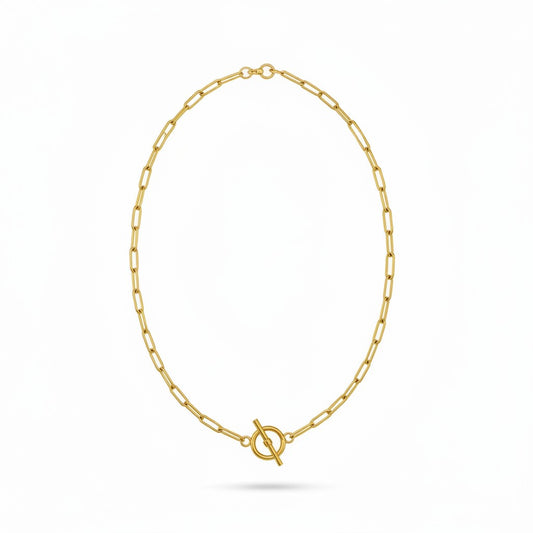 Smooth Gold Paperclip Chain Necklace