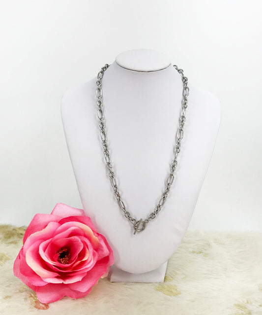 Stainless Steel Figaro Chain Necklace - N771