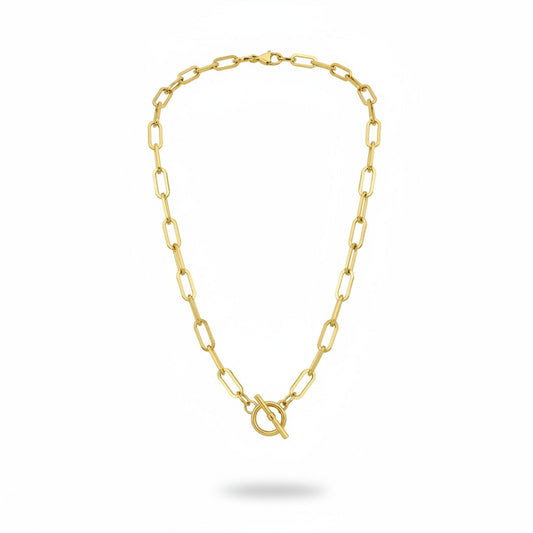 Large Gold Paperclip Chain Necklace
