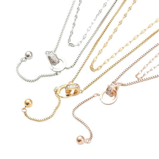 Layered Crystal Pendant Necklace