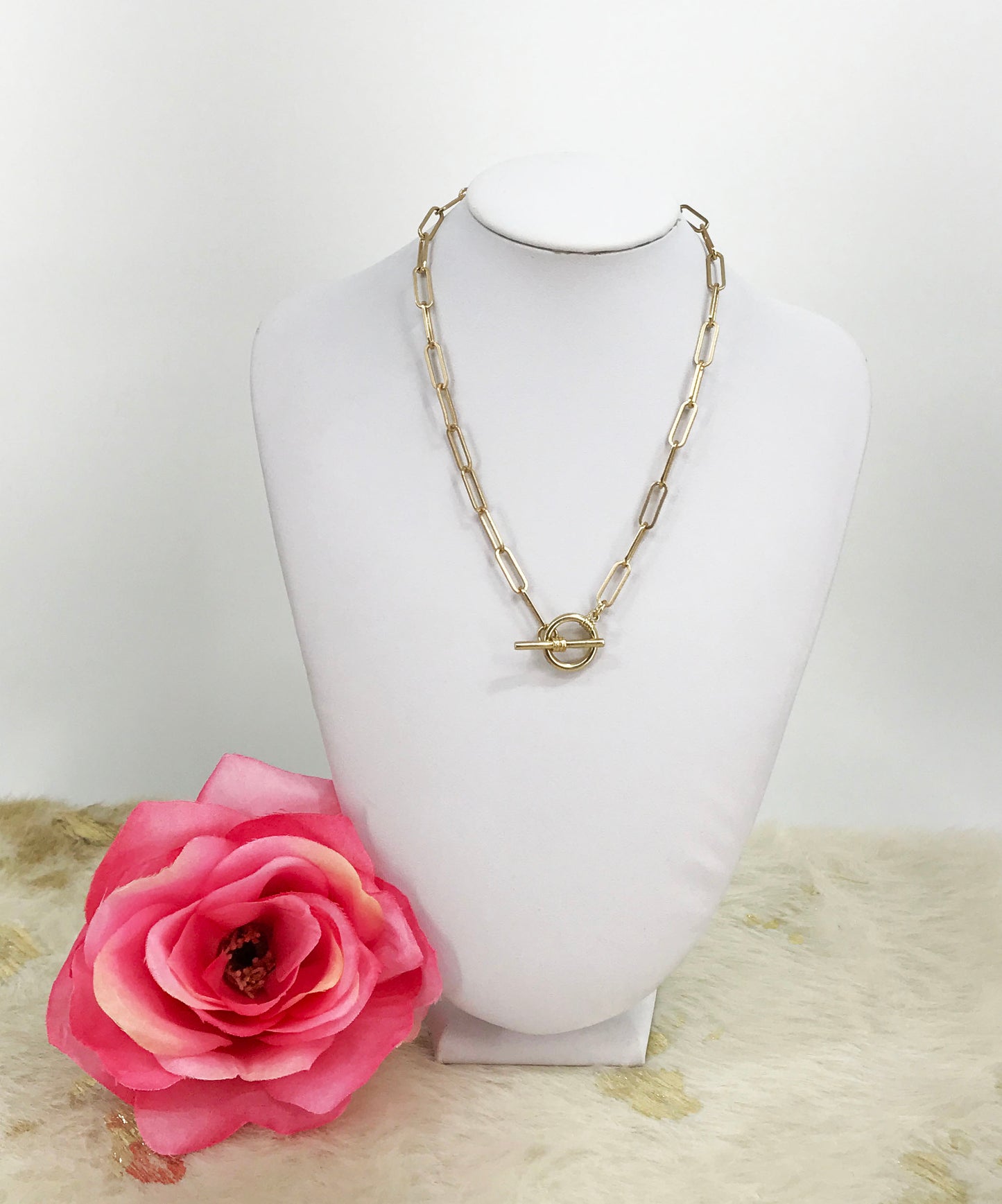 Smooth Paperclip Chain Necklace - N782