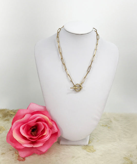 Smooth Paperclip Chain Necklace - N782