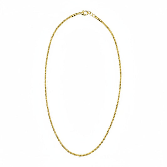 Gold Tone Twisted Rope Chain Necklace