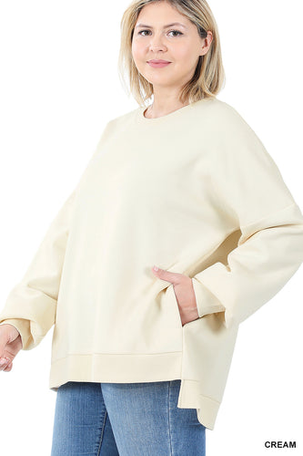 Cream Oversized Sweatshirt - C219